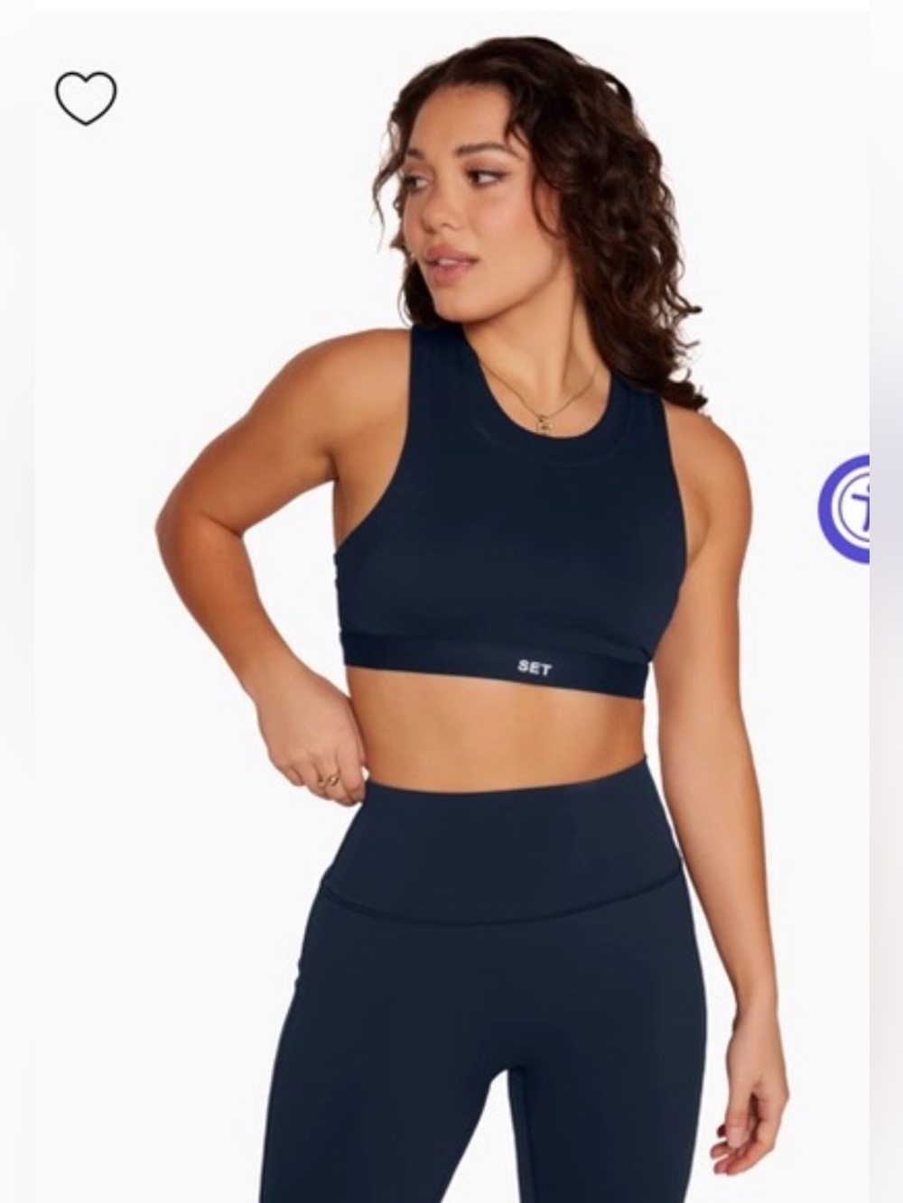 SET ACTIVE navy crop tank